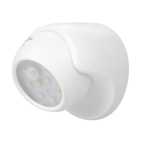 360° roterande smart LED-vägglampa med infraröd rörelsesensor (vit)