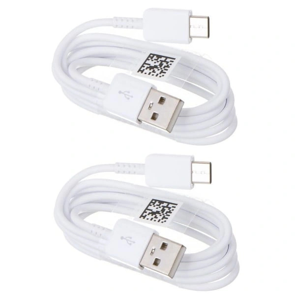 2-pack FÖR Samsung 1,2 m extra lång USB-C laddningskabel vit