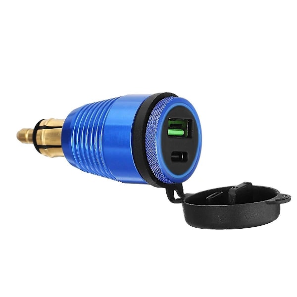 Vanntett Type-c USB billader med hurtiglading og blått lysindikator