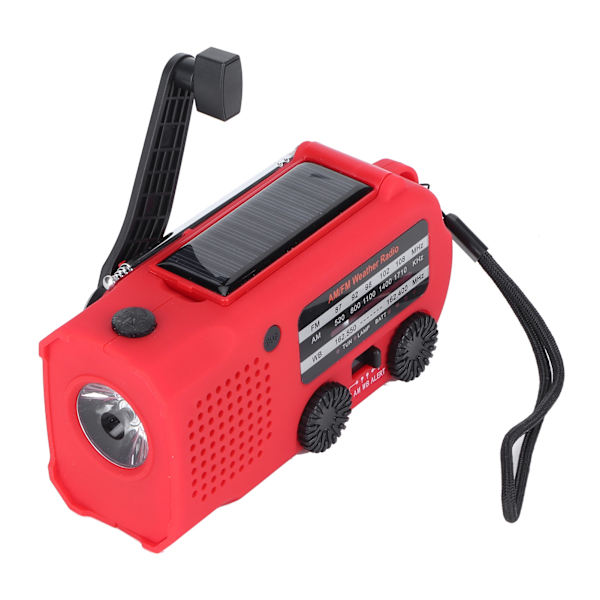 Multifunktionell handvevradio ABS solenergi SOS-larm nödficklampa Powerbank