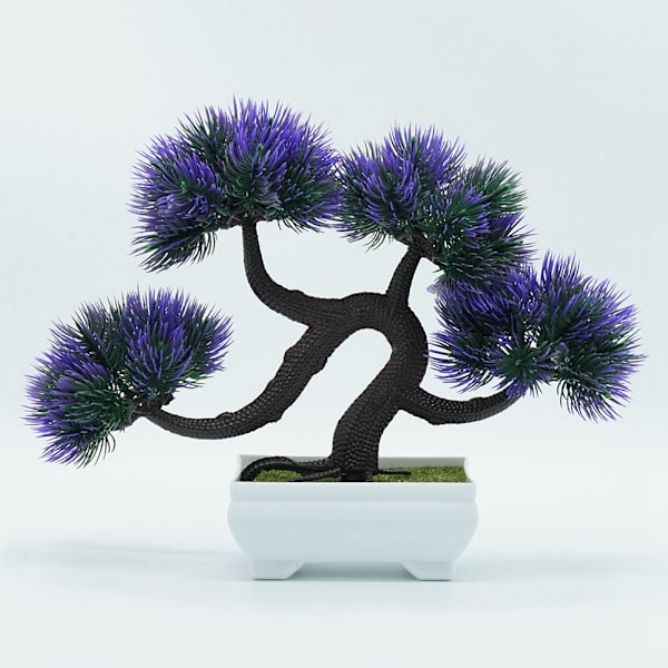 Keinotekoinen ruukkukasvi sisustukseen, Bonsai-puu mäntyruukussa kotiin ja toimistoon (Ruusunpunainen)