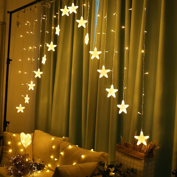 LED-stjernelys 8 moduser LED-lyssnor til jul, bryllup, fest, hage