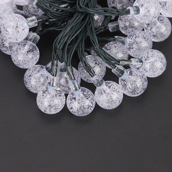 5m 20LED Vattentät Bubbelboll Solcellsdriven Ljuskedja för Utomhus Jul- och Semesterfestdekoration Flerfärgad 2.5cm Ljusboll