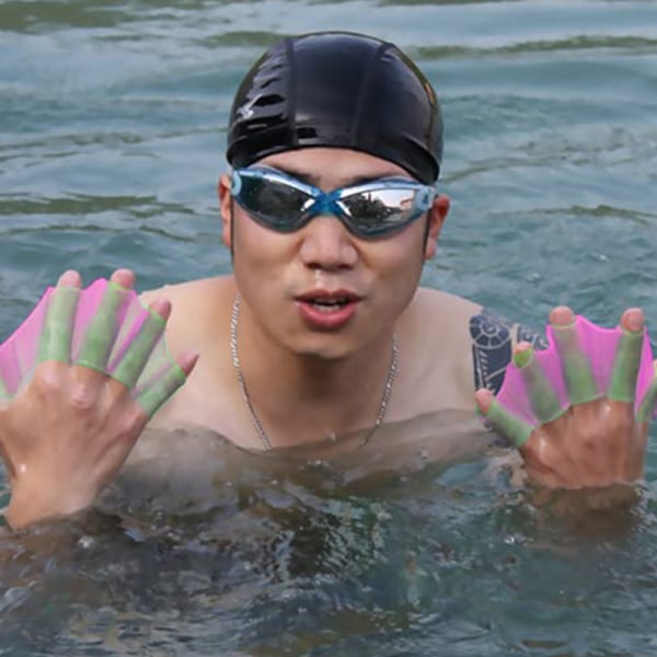 1 par silikon svømmehåndhinne silikon svømmeutstyr finner håndhinneflipper for snorkling surfing fitness