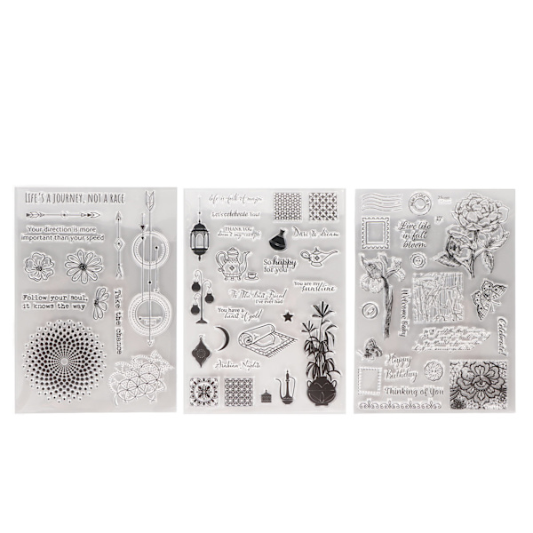 3 st genomskinlig stämpel DIY Transparent stämpel Handgjorda papper hantverk Dekoration för Scrapbook Handbook Album Card Making