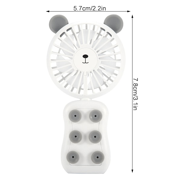 1 stk Mini Bordvifte USB Oppladbar Liten Nattelys Vifte Vind Justerbar (Hvit)