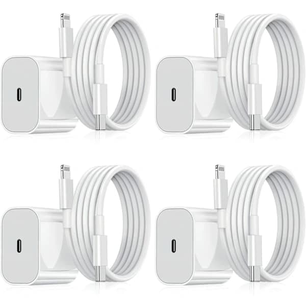 Laddare - Snabbladdare - Adapter + kabel 20W USB-C Vit 4-pack (NT) 4-pack 4-pack 4-pack