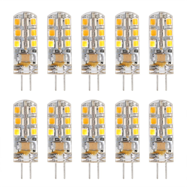 10 stk. G4 LED-perler 220V Fremhævning Udskiftning Hjem Lys Pære Varm Hvid 24 LED 3W