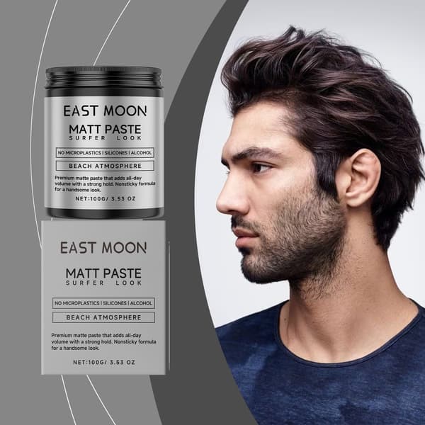 Mat hårstylingcreme til langvarigt, let, voluminøst og glat hår; unisex og bærbar.