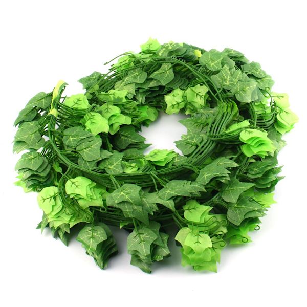 DIY Konstgjorda Falska Växter Grön Murgröna Vinblad Blomsterlöv Girlang Heminredning