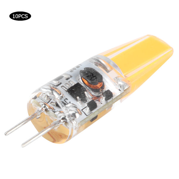 10 stk. Mini G4 LED-lyspære i silikon for husholdning, 1,5 W AC12V for bil, skap, hotellbelysning