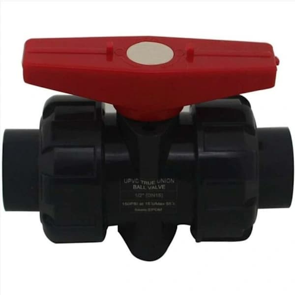 Dobbeltgevind Limventil Dia 40mm PVC Kugleventil Kugleventil Pool Kugleventil (Indvendig Diameter 40mm)