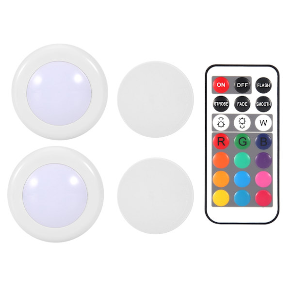 2 st fjärrkontroll touch färgglada LED-lampor för skåp fest festival dekoration