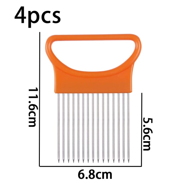 4 stk løkholder skiver rustfritt stål løk skiver grønnsak tomat holder skiver kutter