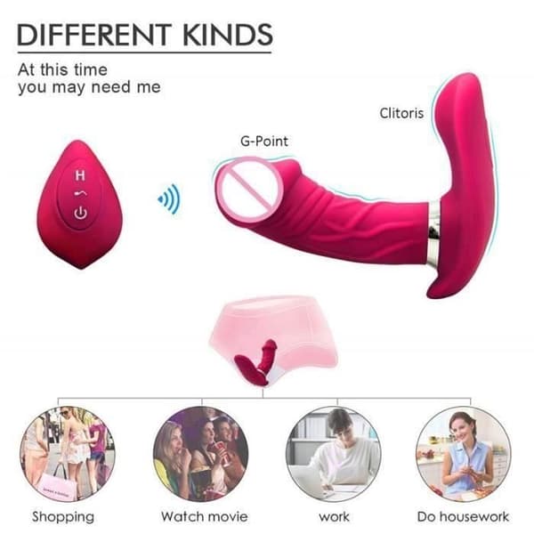 (Rød) Vibrator - KJHK516 - G-punkt - Rød - 7 vibrasjonsmoduser - Silikon Rød
