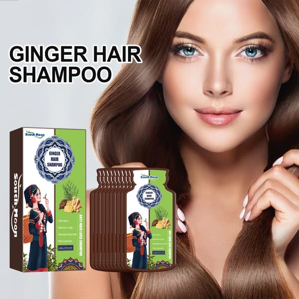 Ingefærshampoo til hovedbundsrensning, hårfortykkelse, mod hårtab, nærende hårrødder og styrkende shampoo