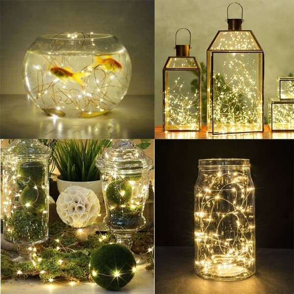 Ljusslinga / LED-slinga koppartråd - 2 m varmvitt ljus