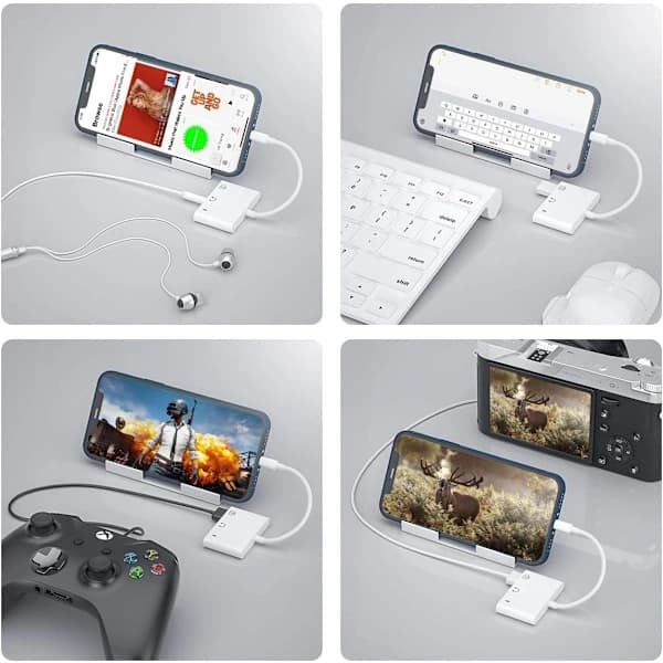 /EA/USB-lydadapter til Lightning, 3-i-1 USB-kameraadapter med