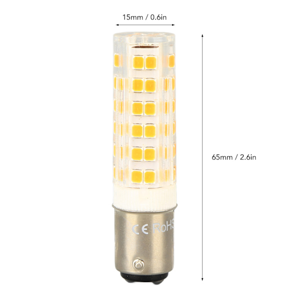 2 st BA15D LED-lampor Dimbara 6W Dubbelkontakt DC Bajonettbas 540LM 76 LED Varmvitt Ljus 60W Halogenlampor Motsvarande 100‑130V