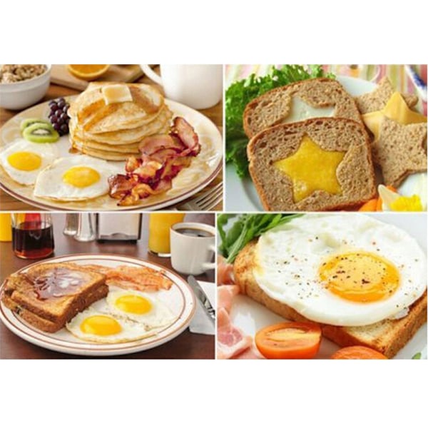 Pannkakslagg, Frukostmackor Non-Stick Rostfritt Stål Äggform För Matlagningsringar Lätt Att Rengöra Livsmedelsklassad Luktfri Giftfri, 5 st