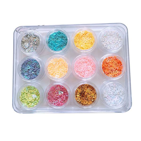 Nageldekorationer Glitter Hjärta Form Sekvenser DIY Manikyr 2#