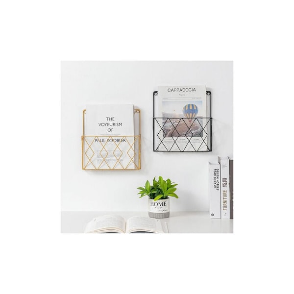 Stilren väggmonterad filhållare, hängande väggfilhållare med hållbar metallstruktur, olika arrangemangsdesigner för funktionell &