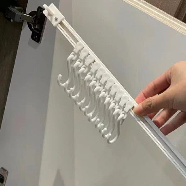 Plastskena med krokar, ej stansning, väggmonterad lång radkrok 40CM