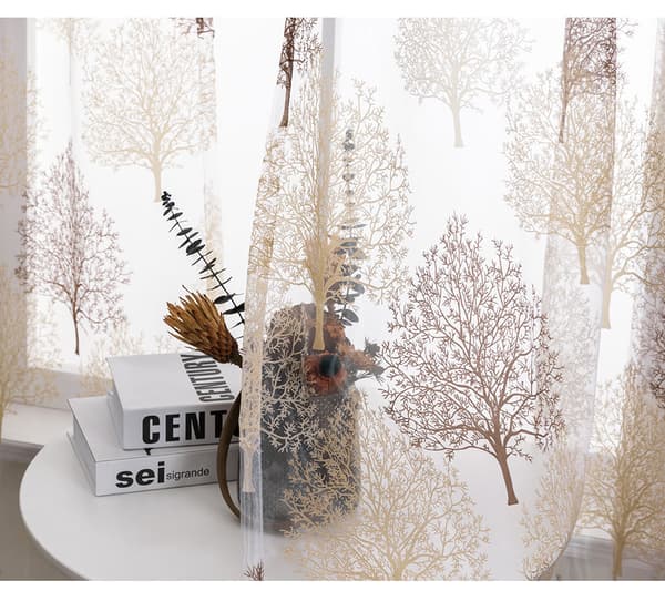 100*250cm krokbroderi transparent öljet gardin halvskir gardinpanel för vardagsrum sovrum