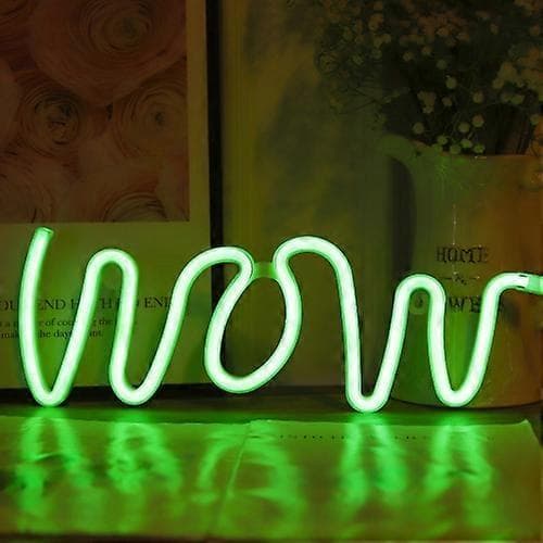 WOW Shape LED Neonljus Väggmonterade Bar Atmosfärslampor Green Light
