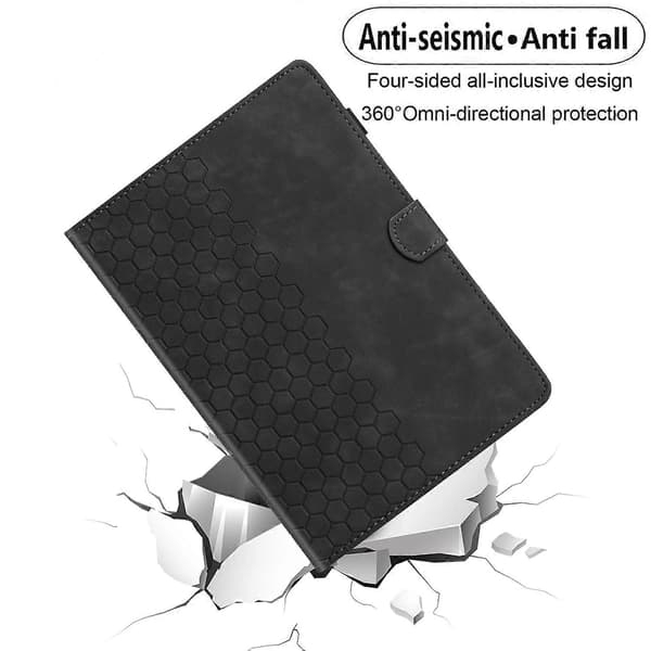 Präglat läderfodral för iPad 10:e generationen 10.9 2022 Black