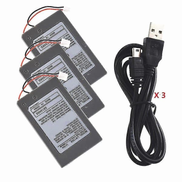 Kompatibel med PS3 PlayStation 3 Dualshock 3 Kontrollbatteri + Kabel CECHZC1E /CECHZC2E 4 X batteries X4 USB cable