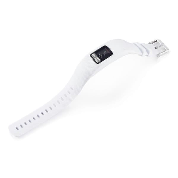 För Garmin Vivofit 4 xDfind Silverspänne Silikon Sportarmband Vit