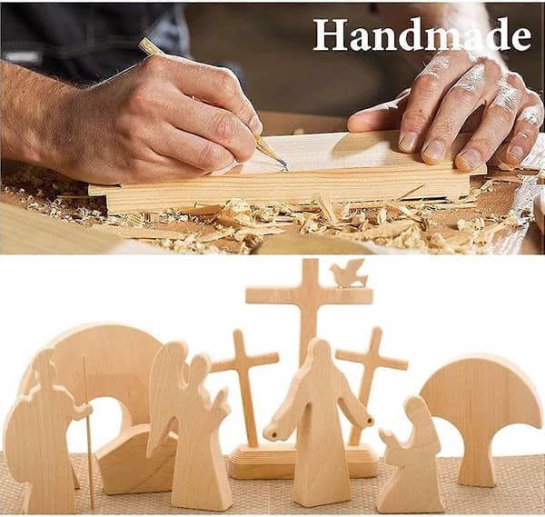 Påskscendekoration i trä Liten påskkrubba Jesuskrubba Dekorationer