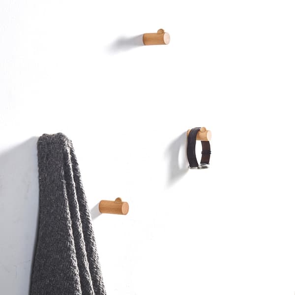 Väggkrok, Naturträ Klädkrok Väggmontering 4-pack