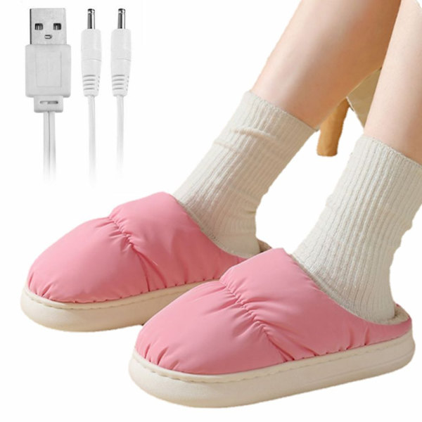 USB tofflor varma skor, rosa