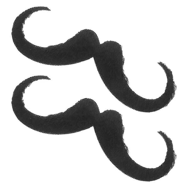 Lösmustascher för män, realistisk design, handlebar-mustascher, Halloweenfest, 2 st svarta