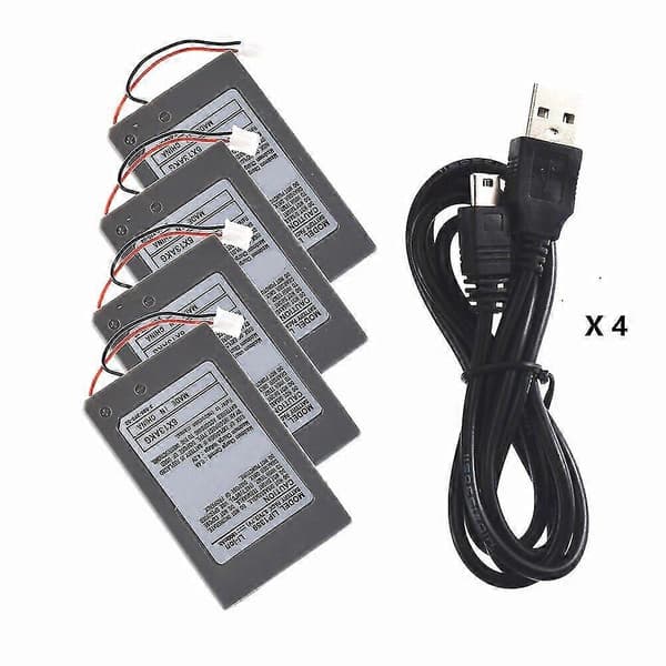 Kompatibel med PS3 PlayStation 3 Dualshock 3 Kontrollbatteri + Kabel CECHZC1E /CECHZC2E 4 X batteries X4 USB cable