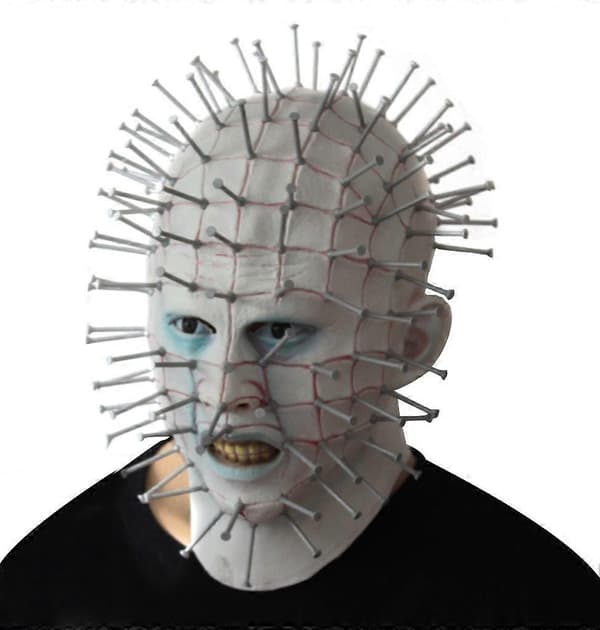 Halloween Creative Hellraiser Mask Skräck Spökhuvudskydd Spikmask Bildfärg