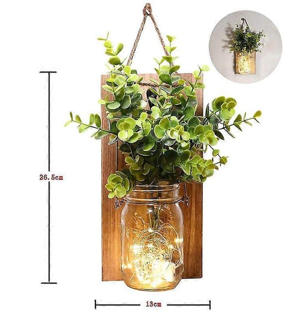 Vegglamper, Mason Jar-lamper, Gårdshusinnredning