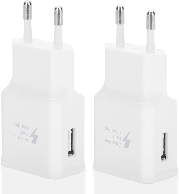 2 pakan nopeat USB-latausadapterit Samsung S22/S21/S20/S10/S10E/S6/S7/S8/S9/Edge/Plus/Active/A72/A53 5G, Note 5/8, Note 9 -puhelimille