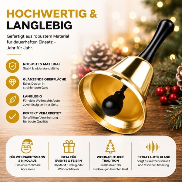 1 st julklocka - Tomtens klocka - Tillbehör till tomtedräkten