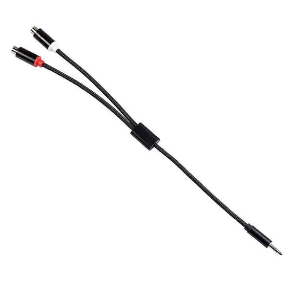 3687 3,5 mm han til 2 RCA hun stereo lydkabel AUX-adapter til computerhøjttaler