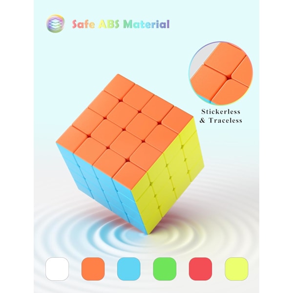 4X4 Speed Cube, Klistremerkeløs Magic Cube Lett å Snu og Glatt Speedcube - Snur Raskere Enn Originalen (4x4x4)