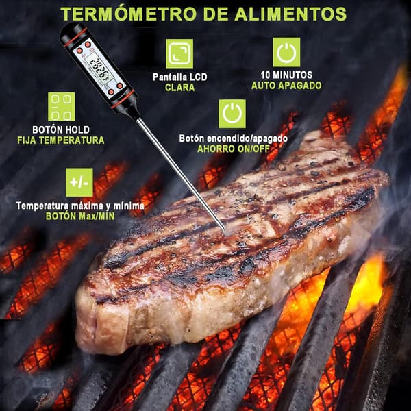 Digital Termometer - Kött Vatten Vätskor Barbecue Mat Ugn Olja BBQ (23,6cm)