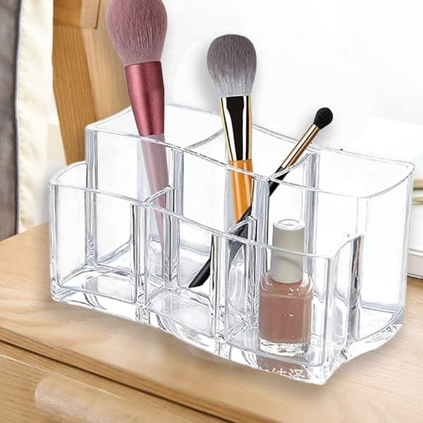 Klar Makeup Børsteholder Organizer, 6 Slots Akryl Kosmetik Børste Opbevaring Makeup Børsteholder Organizer