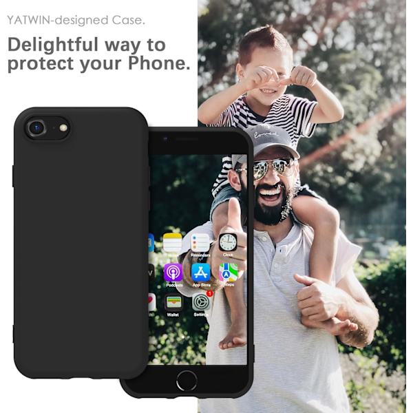 iPhone SE 2020/2022, iPhone 8/7, Soft-Touch, Stødsikker, Støvtæt, Skridsikker Apple Telefon Cover - Sort