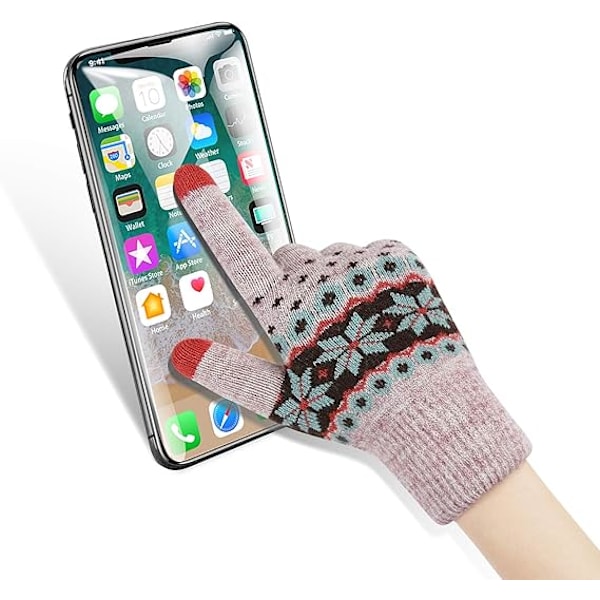 Vinter Touchscreen-Vantar Varma Termiska Mjuka Foder Elastisk Manschett för Kvinnor Khaki