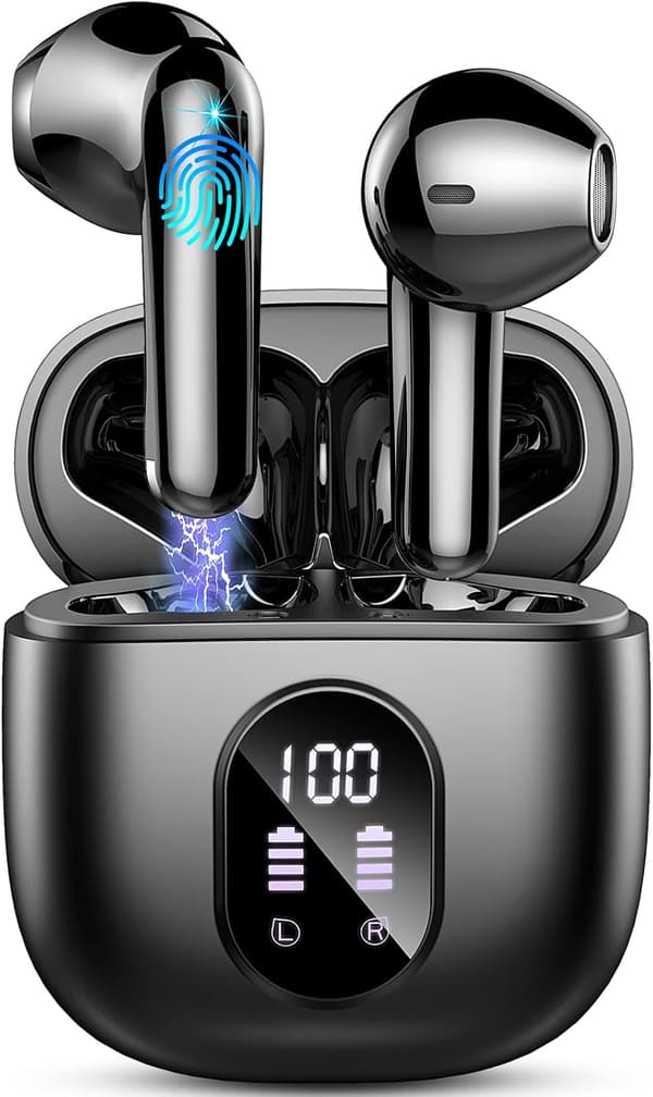 Trådløse Bluetooth-hovedtelefoner 5.4 HiFi Stereo, Bas, 50 timers spilletid