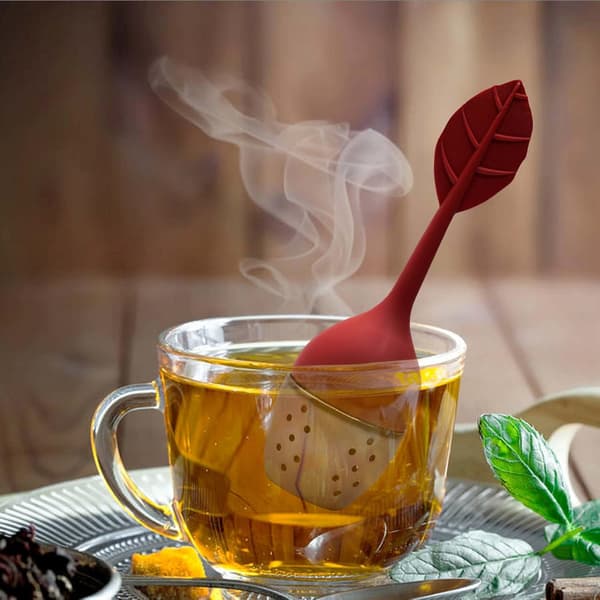 Te-infuser, Løsbladste-brygger, Silikone med rustfri stål si-kugle