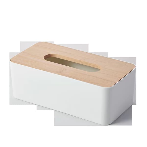 Träservettlåda, 21*12.5*10 cm, plast, rektangulär, lämplig för restauranger, kontor och badrum (vit).